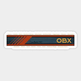 OBX Outer Banks Towns Light Text Sticker